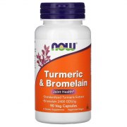 Заказать NOW Turmeric & Bromelain 90 вег капс